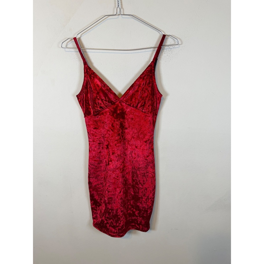 Joe & Elle Womens Mini Dress Crushed Velvet Red S NWT